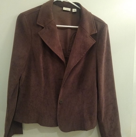 Embroidered jacket Faux suede like material Sz 16 CATO EUC - Picture 3 of 6